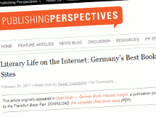 Publishing Perspectives: literaturcafe.de zählt zu »Germany’s Best Book Sites«