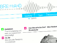 Über Heidenreich und litcolony.de: Zu Gast in der Live-Sendung »Breitband « von Deutschlandradio Kultur