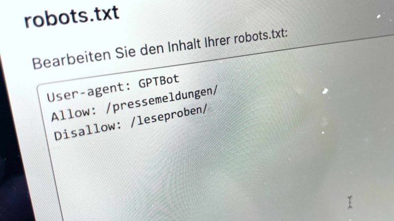 ChatGPT-Bot mithilfe der robots.txt-Datei ausschließen