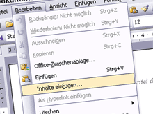 Als Inhalt einfügen: Text in Norseiten wandeln