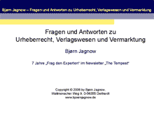 Download-Tipp: Urheberrecht, Verlagswesen und Vermarktung