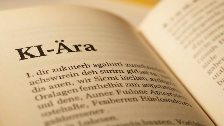 Die KI-Ära in einem Wörterbuch, wie die KI es sieht. Bild mit Gemini erstellt.