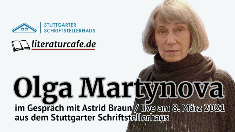 Am 8. März 2021 live aus dem Stuttgarter Schriftstellerhaus: Olga Martynova im Gespräch (Foto: Stuttgarter Schriftstellerhaus)