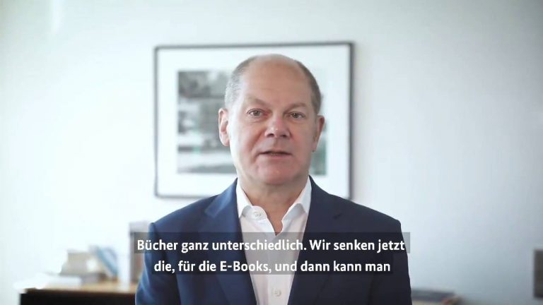Bundesfinanzminister Olaf Scholz kündigt via Twitter die Gesetzesinitiative der Bundesregierung zur Senkung der Mehrwertsteuer auf E-Books an (Quelle: Twitter @OlafScholz)