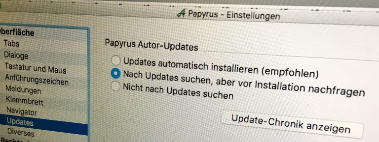 Papyrus Autor 8.5 aktualisiert sich endlich selbst