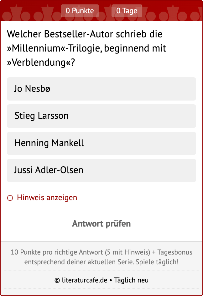 Aktuelle Quizfrage vom 20.05.2025