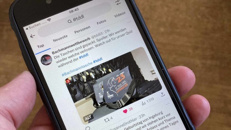Hashtag #tddl auf der Twitter-App