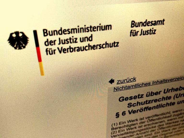 Screenshot vom Bundesministerium: §6 des Urheberrechtsgesetzes