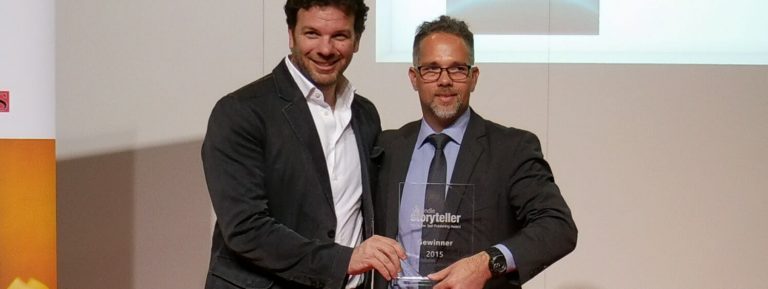 Gewinner Philip P. Peterson (rechts) und Amazon Senior Vice President Russell Grandinetti