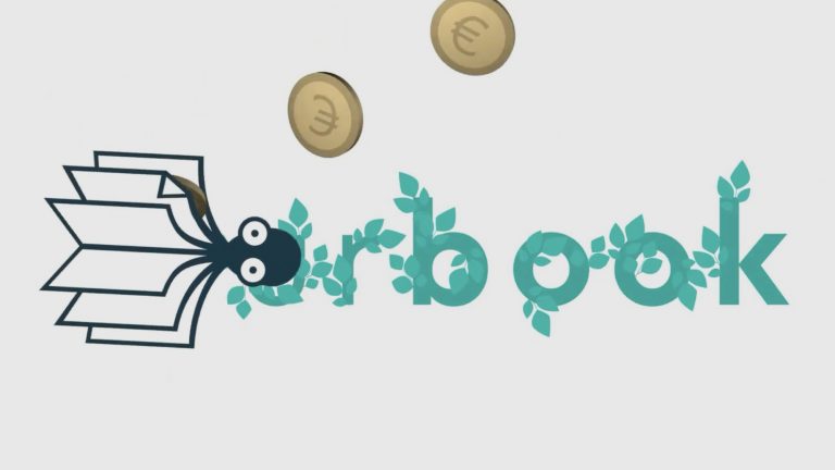 Am Ende hat der Buchkrake - das Logo von yourbook.shop -zu wenig Euros eingesammelt. Screenshot aus dem Image-Video (Quelle: YouTube)