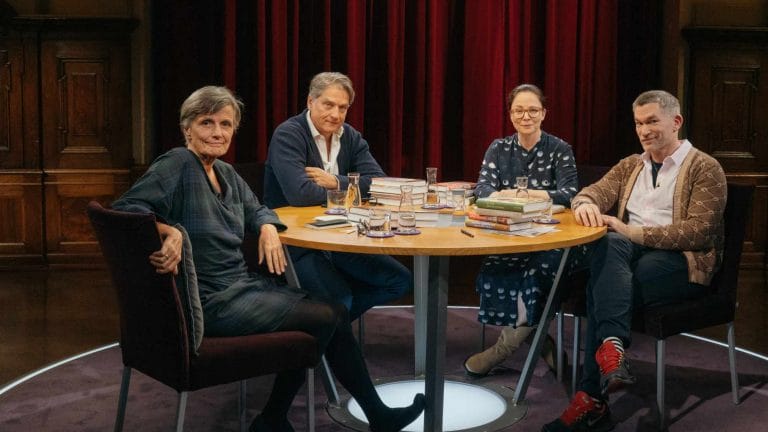 Die Quartett-Besetzung vom 13. September 2024 (von links): Iris Radisch, Jakob Augstein, Thea Dorn und Philipp Tingler (Foto: ZDF/Hannes Jung)